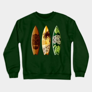 three decorated surfboards island style Crewneck Sweatshirt